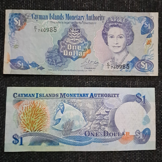 Note 368 Used Cayman islands One Dollar 2001 Elizabeth II Fine note