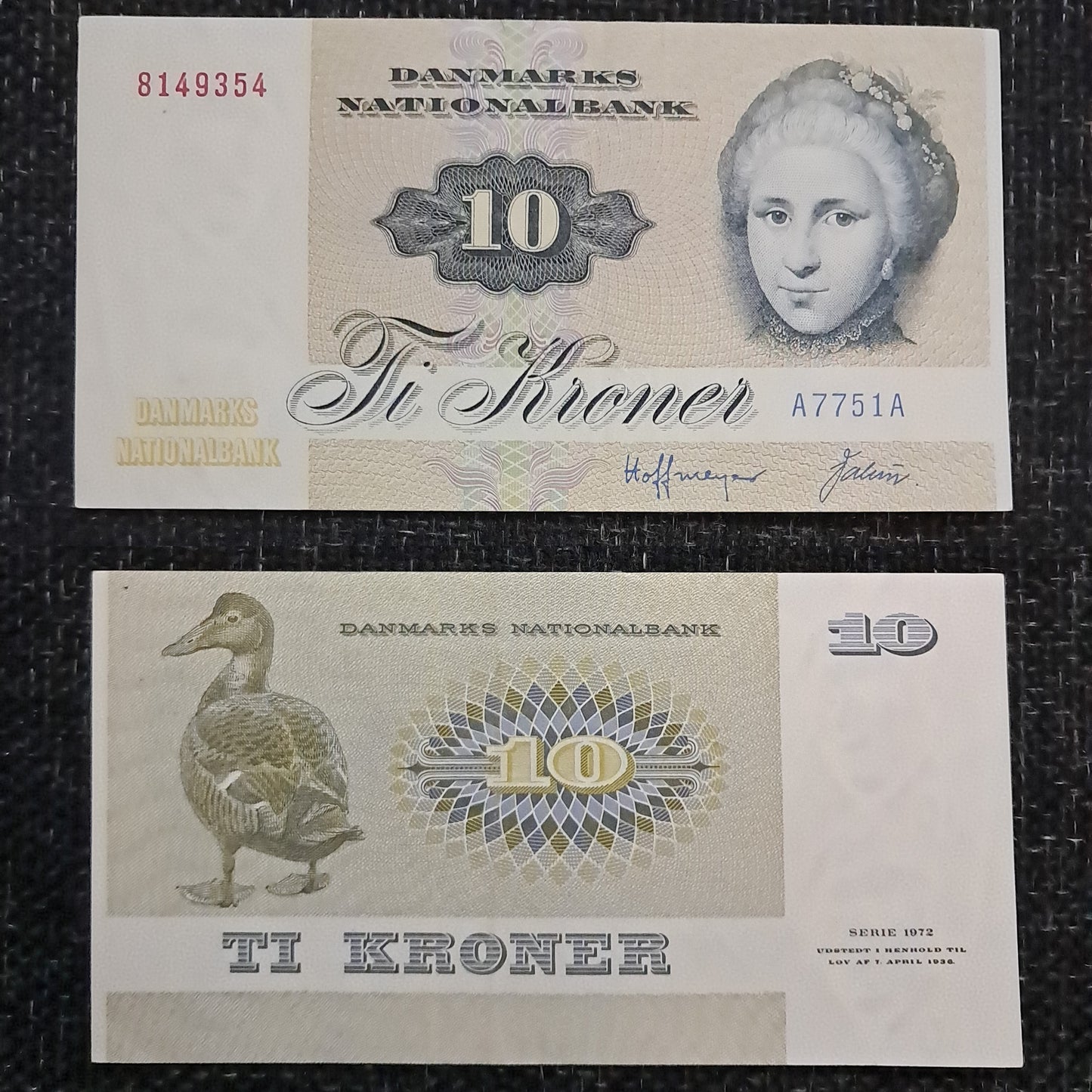 Note 380 Denmark 10 Kroner 1972-1978 Fine Note