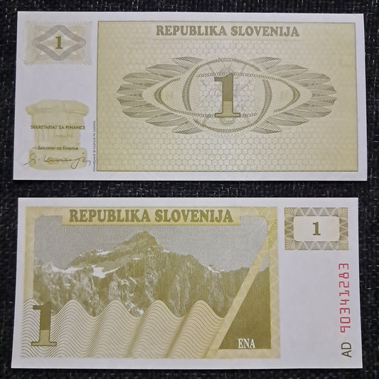 Note 400 Slovenia 1 Tolar 1990 Fine note