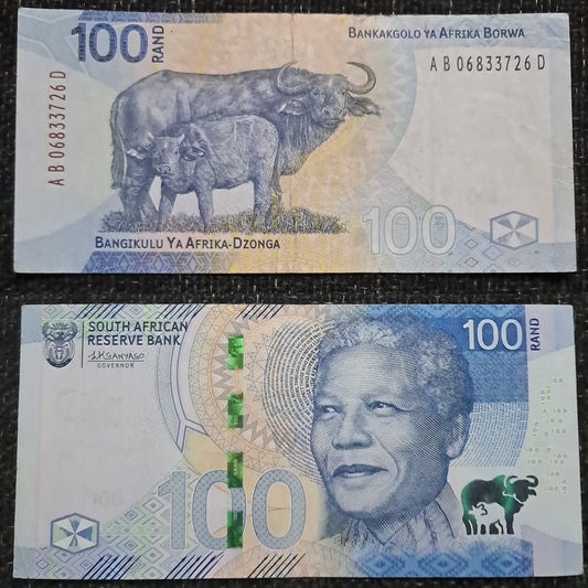 Note 418 South Africa 	100 Rand 2023 Used Note