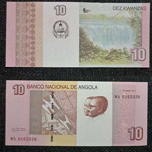 Note H 2  ANGOLA  10 KWANZAS  Fine Note