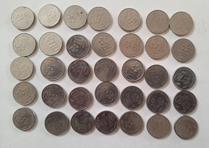 Set coin 12 Malaysia 10 sen 35 Used Coin Collections