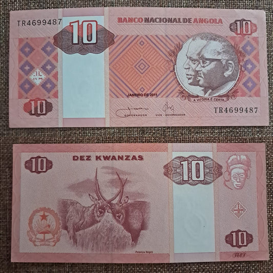 Note H 5 ANGOLA  10 KWANZAS  Fine Note