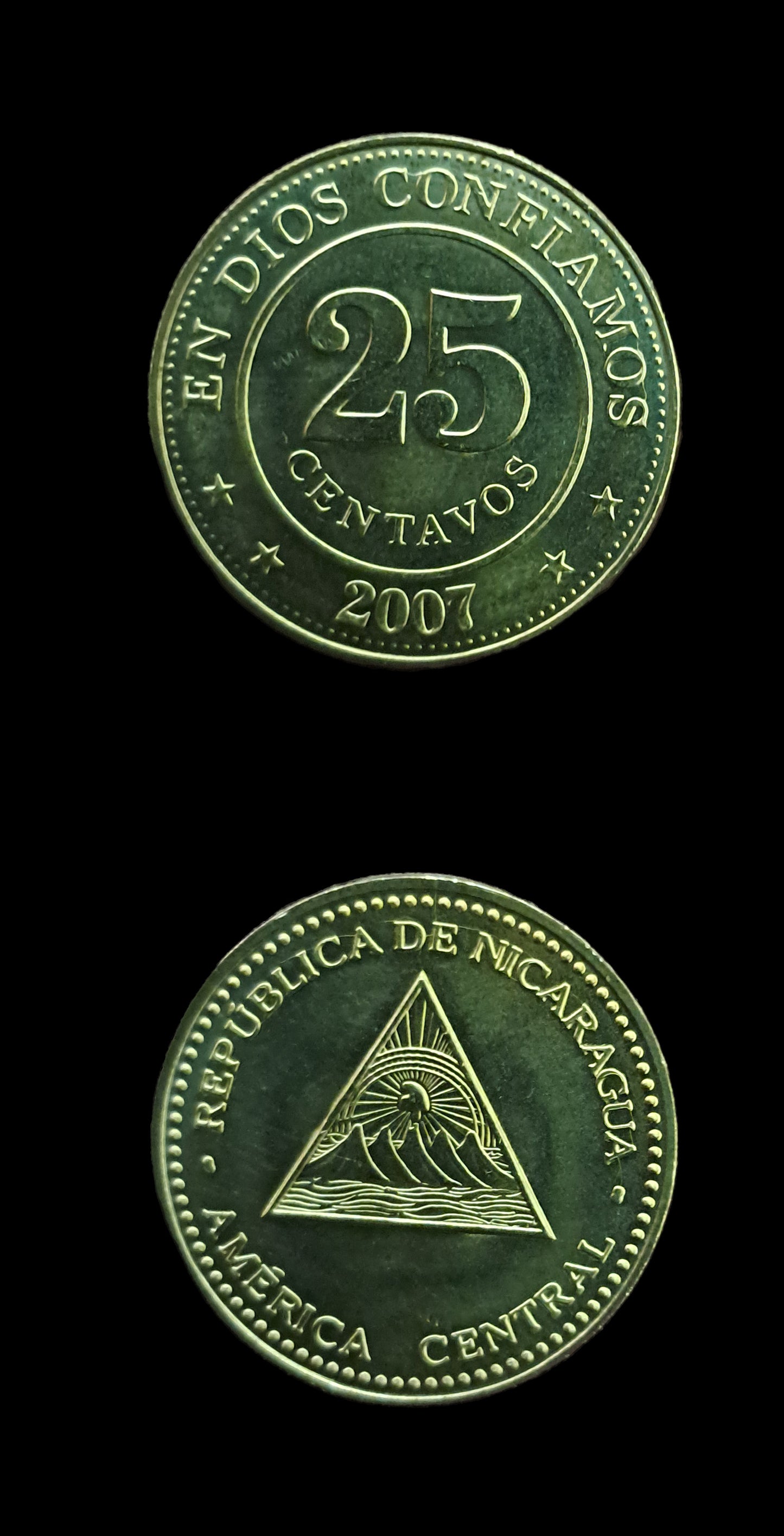 Coin 3 Nicaragua 25 Centavos 2007 UNC