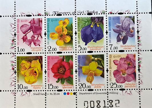 Stamp 41 Sri Lanka Flowers of Sri Lanka M/S MNH