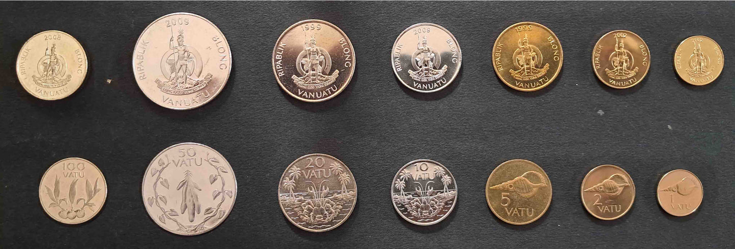 Coins 4 Vanuatu , 1 2 5 10 20 50 100 Vatu