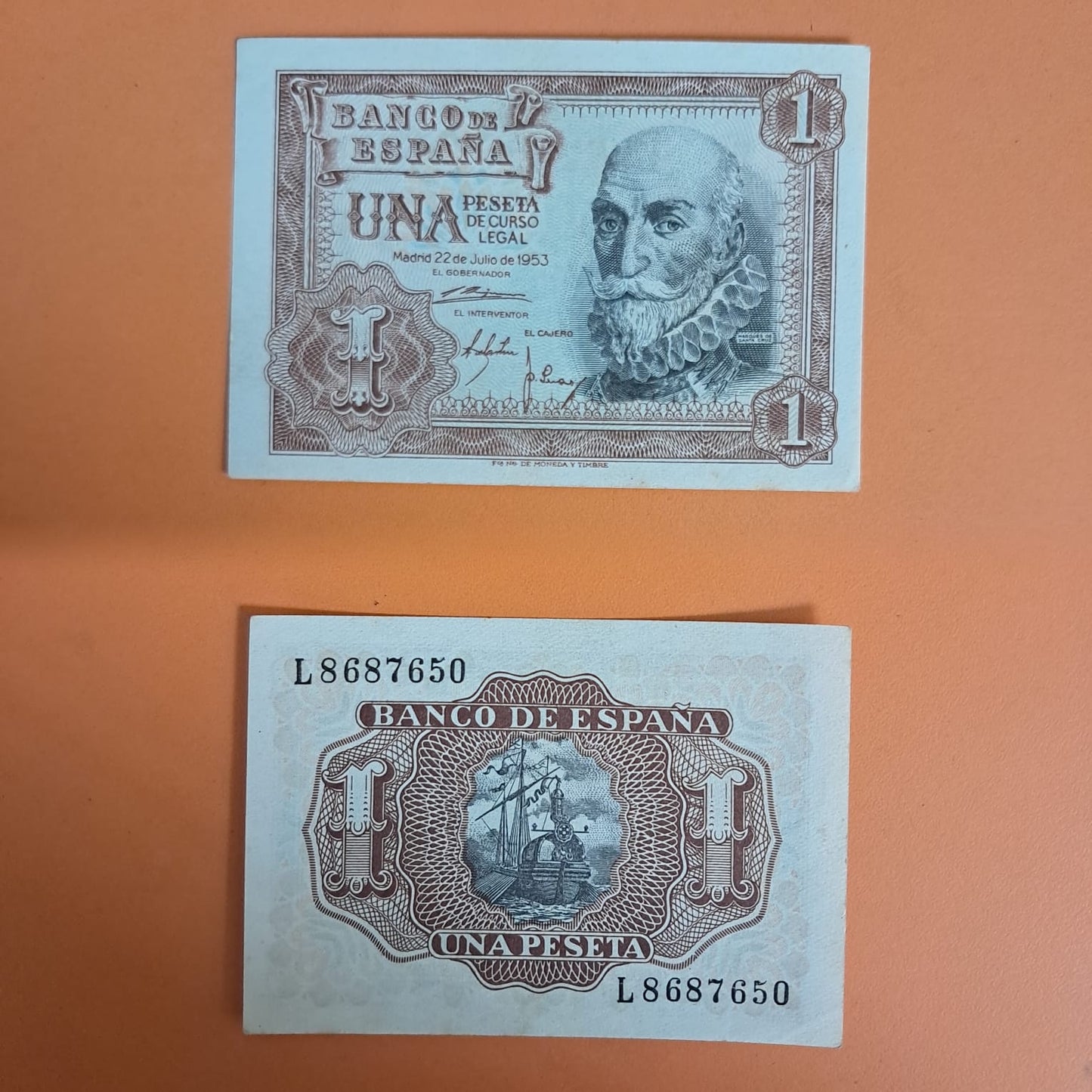 Used_Note_52_16 Spain 1 Pesetas 1953 Rare