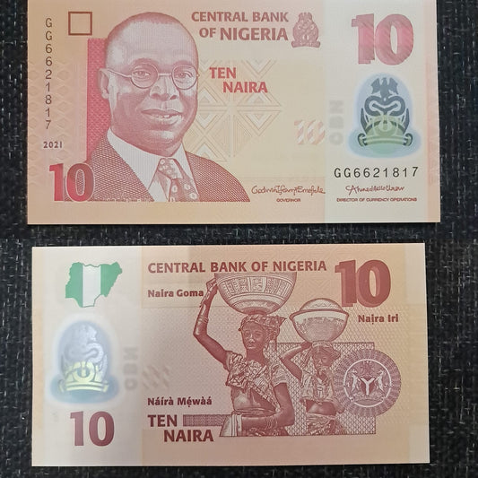 Note 355 Nigeria 10 Naira UNC Polymer