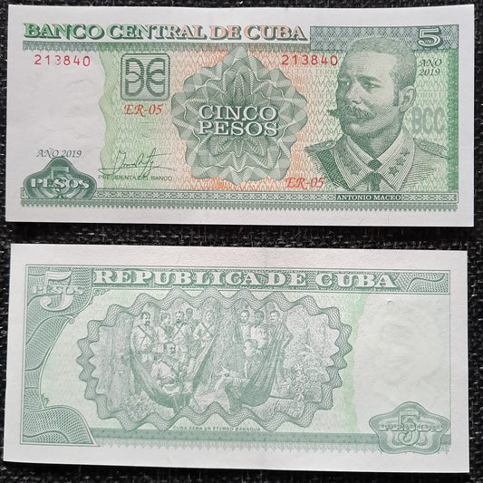 Note 303 Cuba 5 Cuban Pesos 2019 UNC