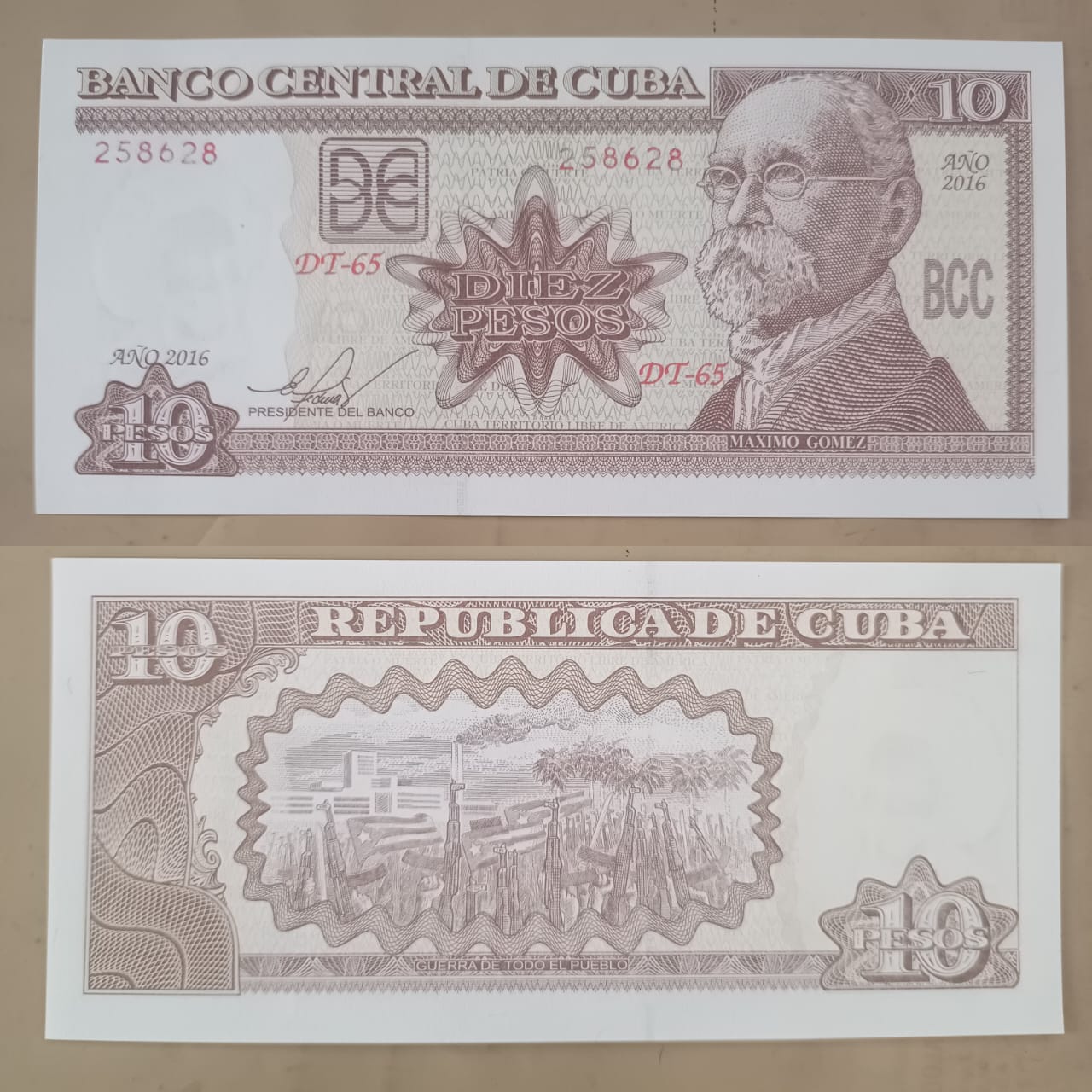 Note J 6 Cuba 10 pesos 2016 UNC