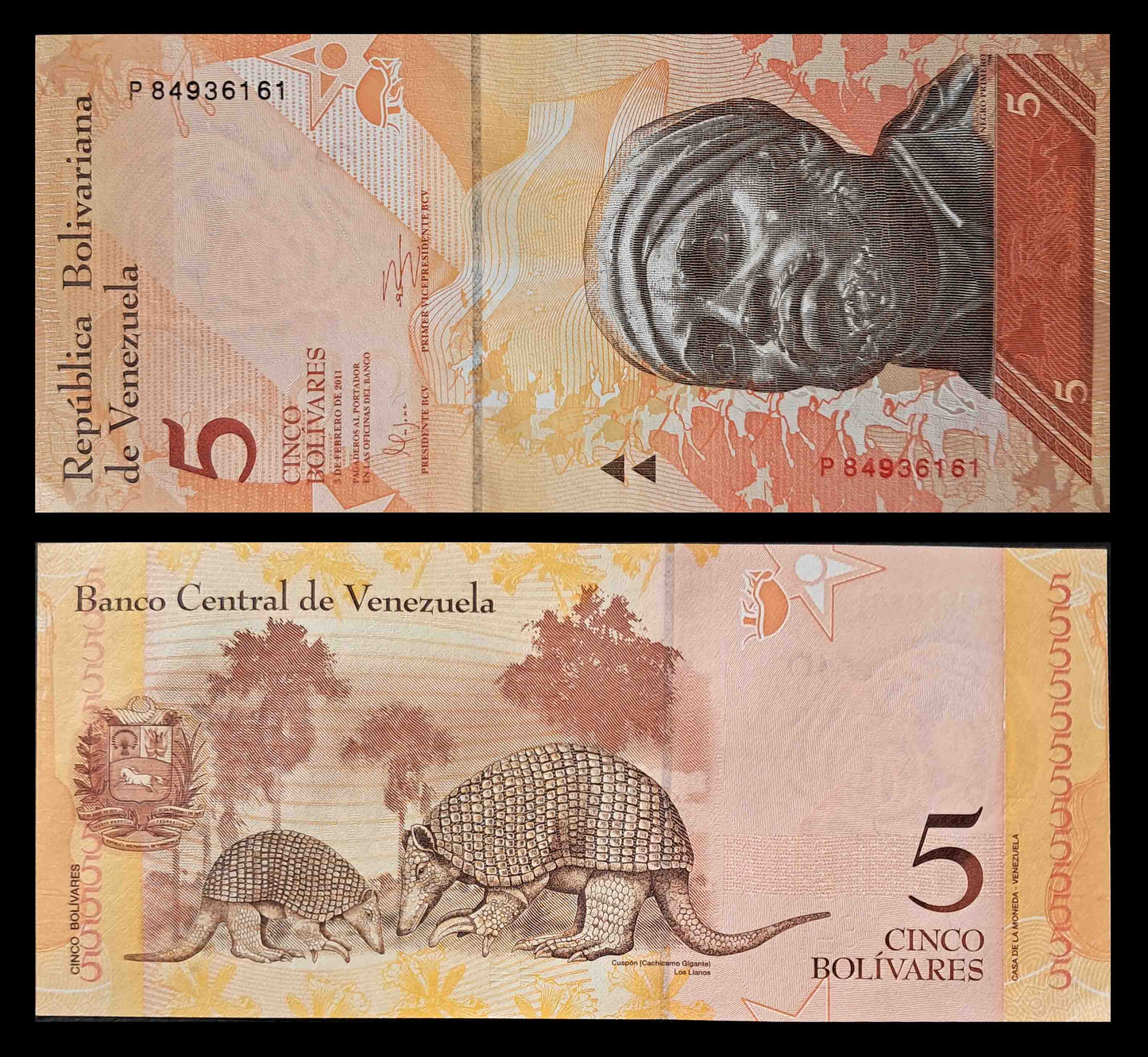 Notes 09 Venezuela, 5 pesos, UNC