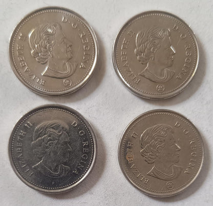 Set Coin 18 Canada Queen Elizabeth portrait Coins