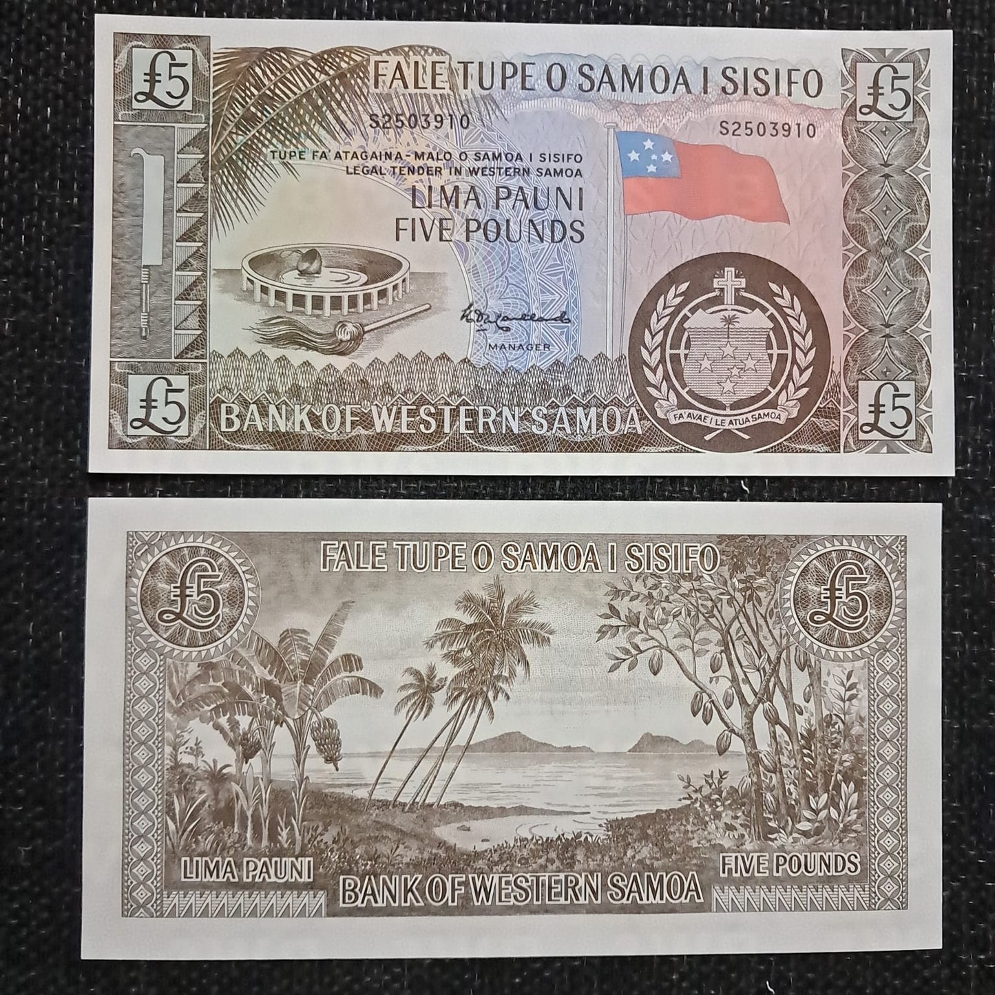 Note 315 Samoa 5 Pounds UNC