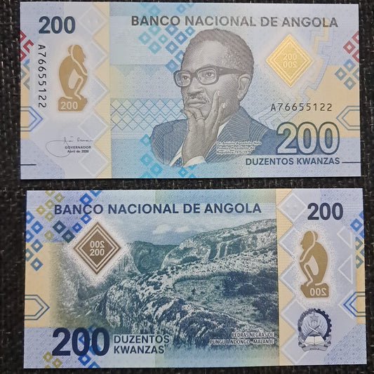 Note 332 Angola 200 Kwanzas UNC Polymer