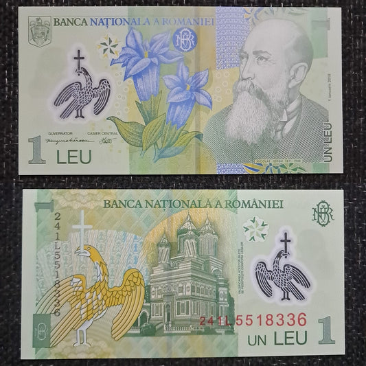 Note 333 Romania 1 leu UNC Polymer Polymer