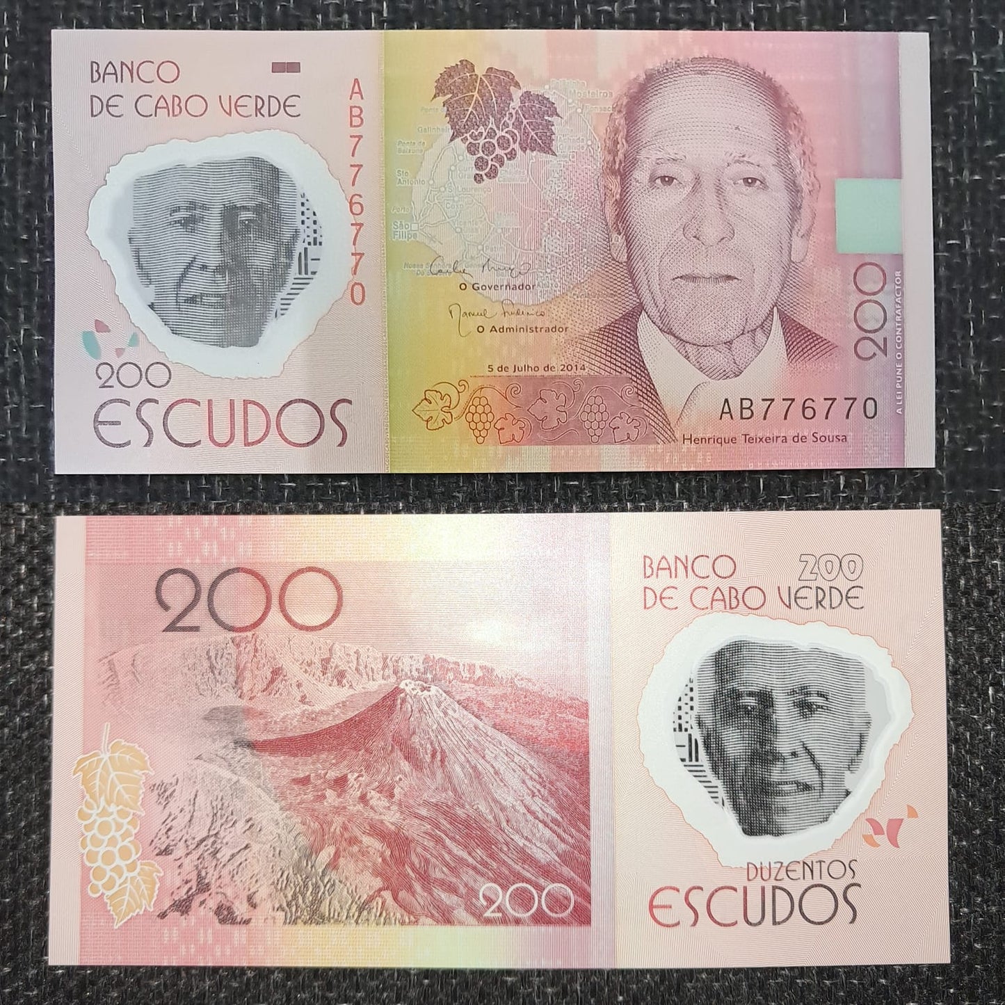 Note 334 Cape Verde 200 escudo UNC Polymer