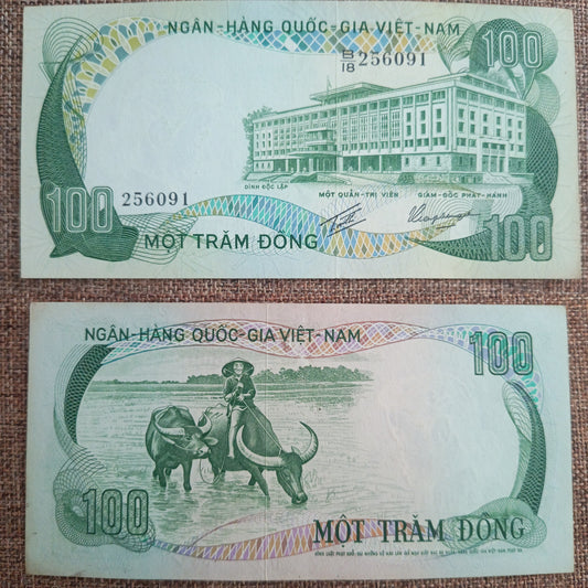 Note I 17  Vietnam 100 dong 1972