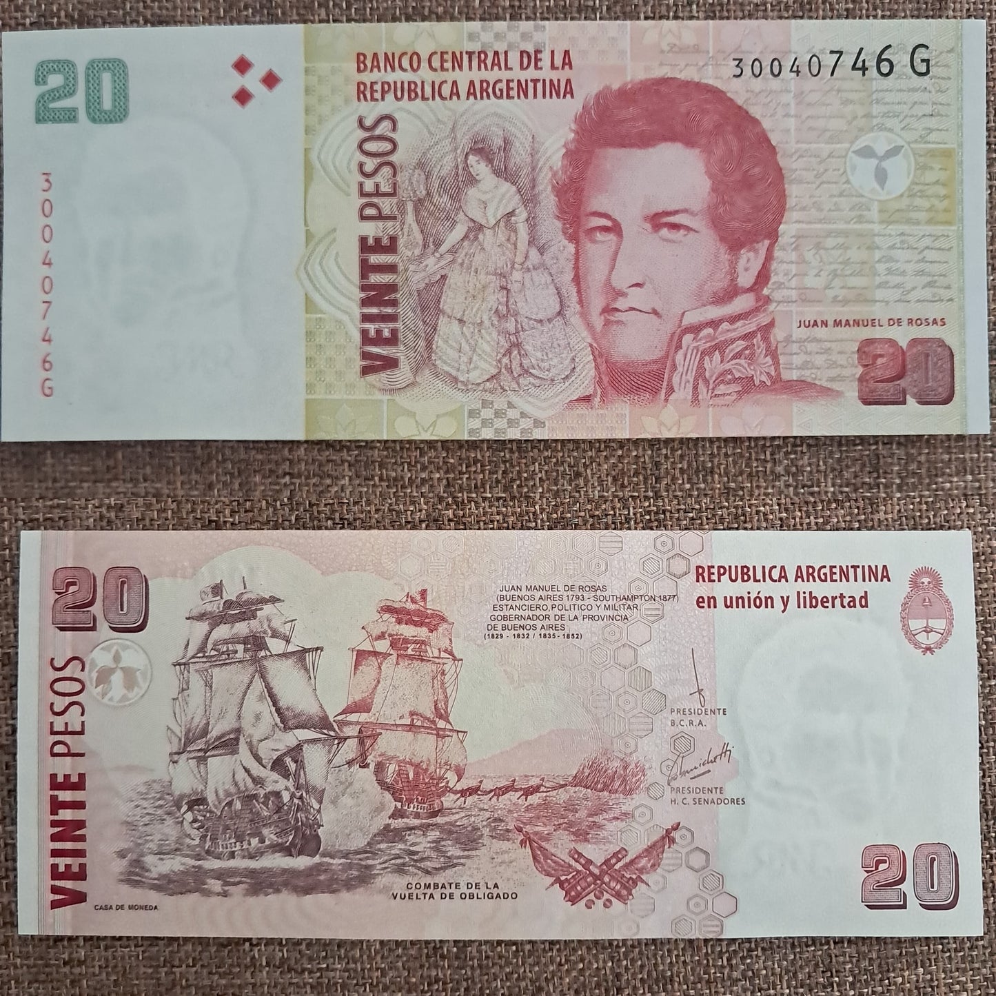 Note K 2 Argentina 20 Pesos 2003-2018 UNC