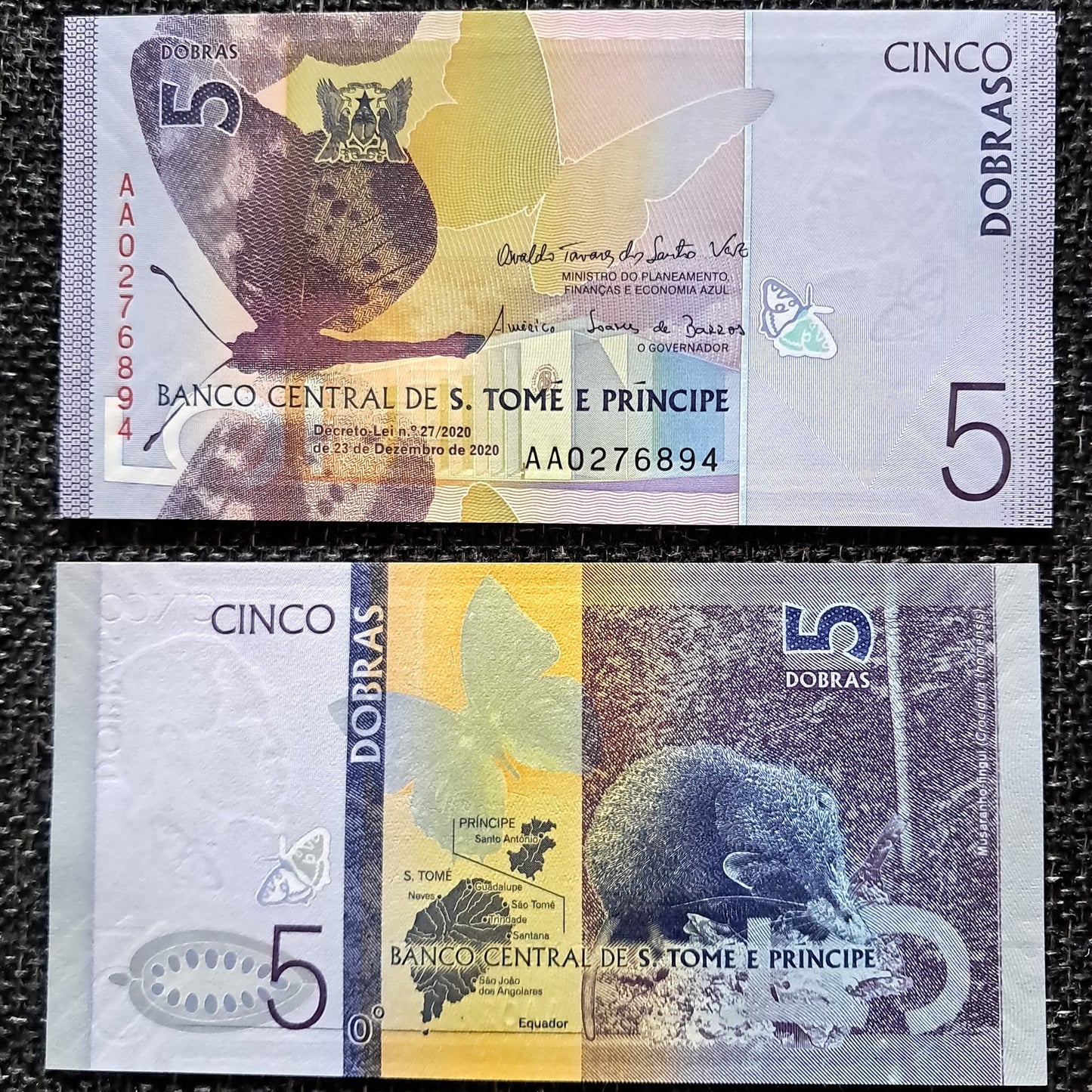 Note 306 Sao Tomé and Príncipe 5 Dobras 2020 UNC