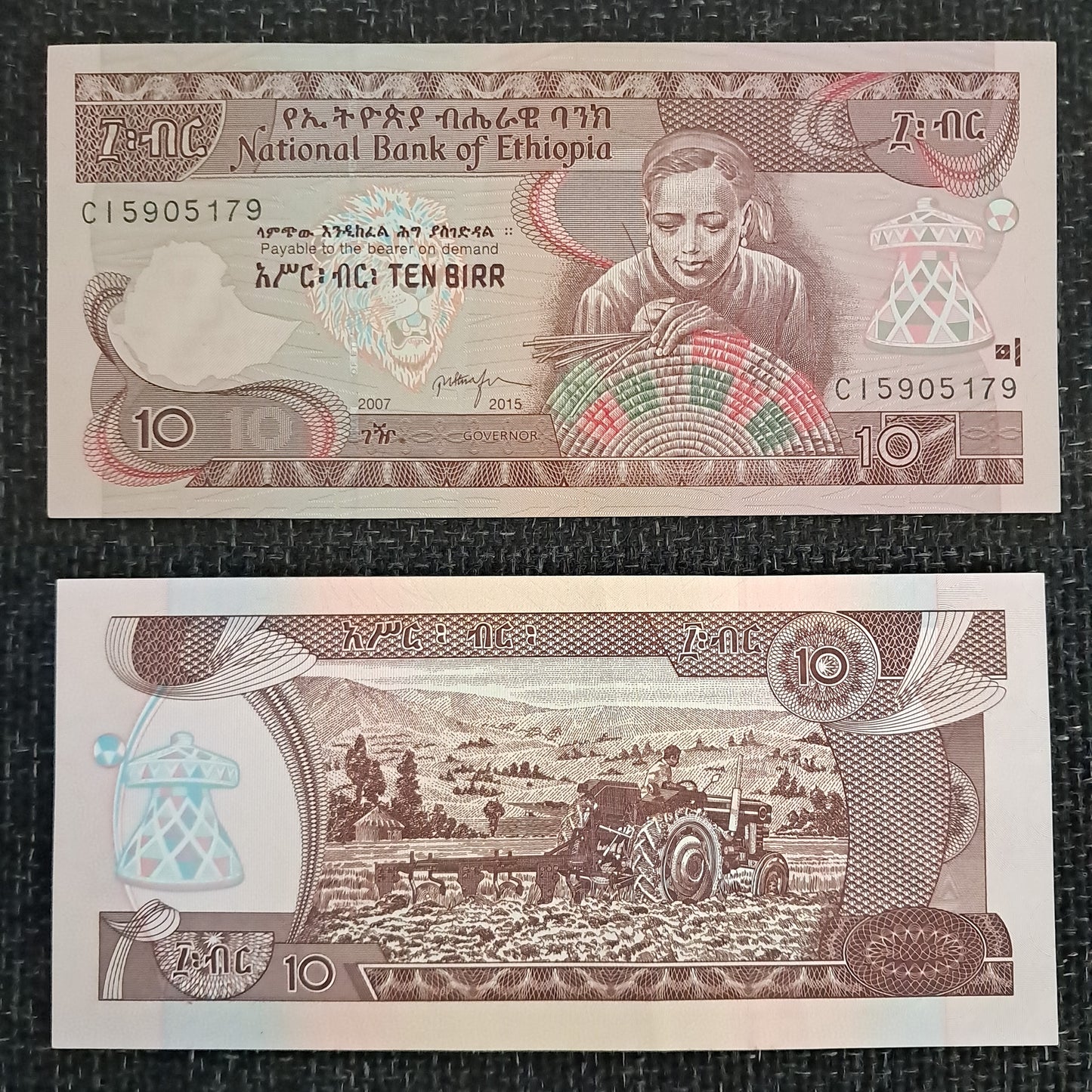 Note B 6 Ethiopia 10 Birr 2007