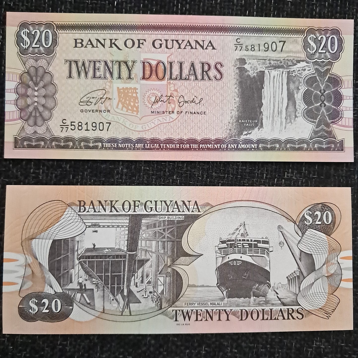 Note K 5 Guyana 20 Dollars UNC