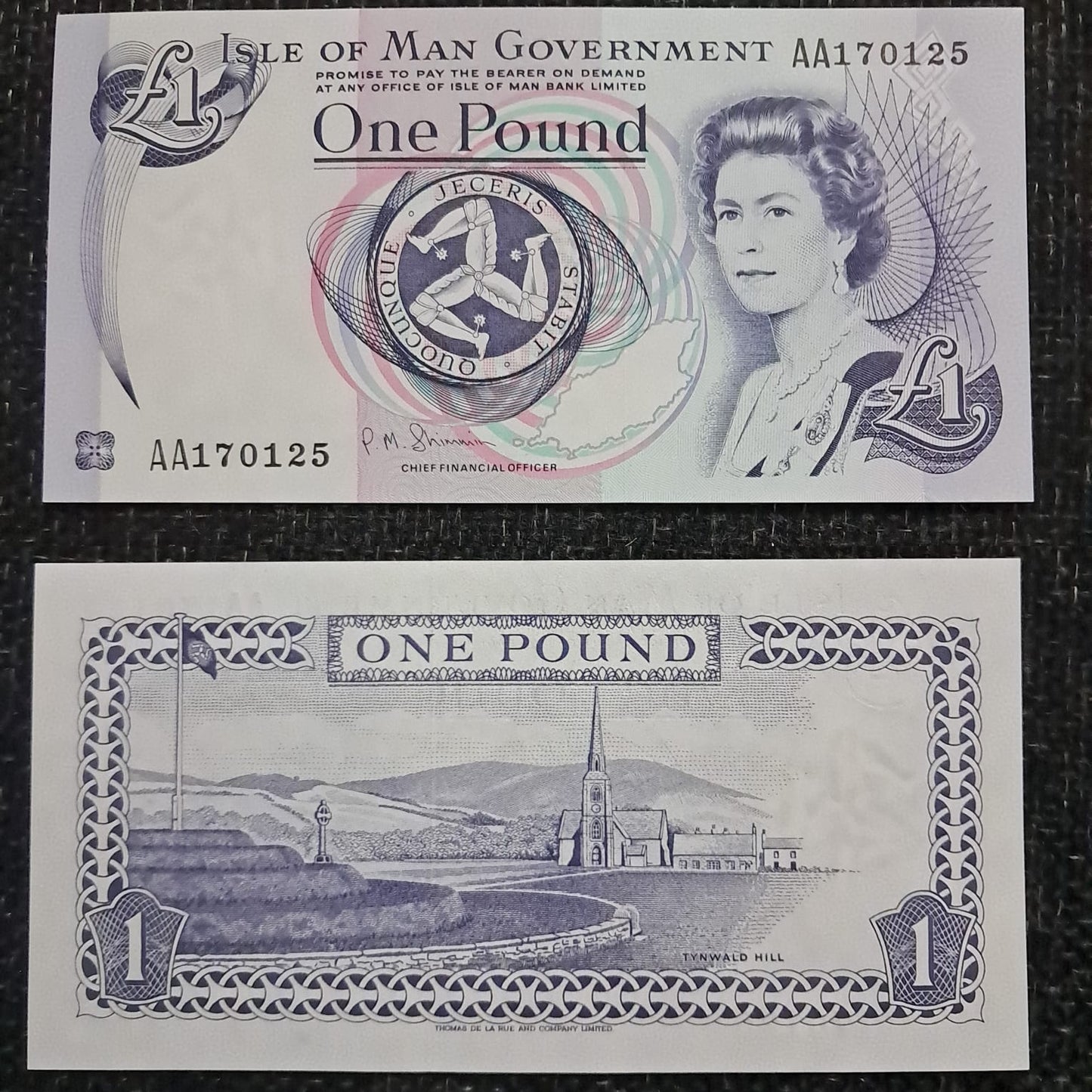 Note 335 Isle of Man 1 pound UNC