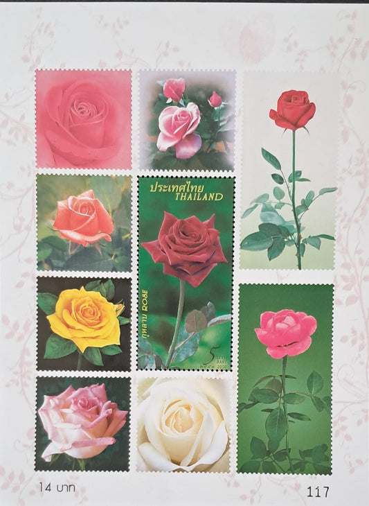 Stamp 70 Thailand Roses Flowers 2010 Miniature Sheet Mint (MNH)